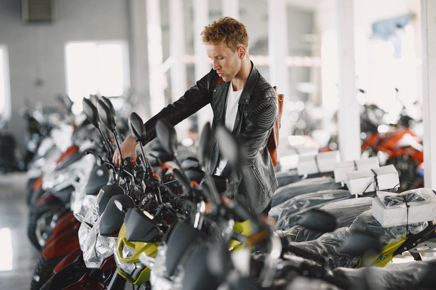 Motorcycle dealership showroom